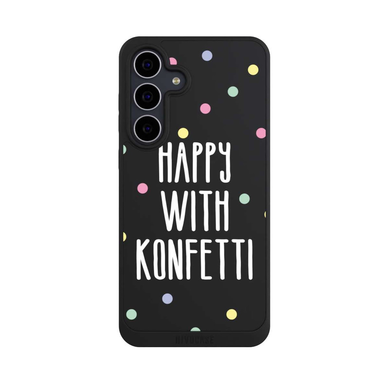 Galaxy S25 FE NIVOpure Happy with Konfetti White ohne Hintergrund