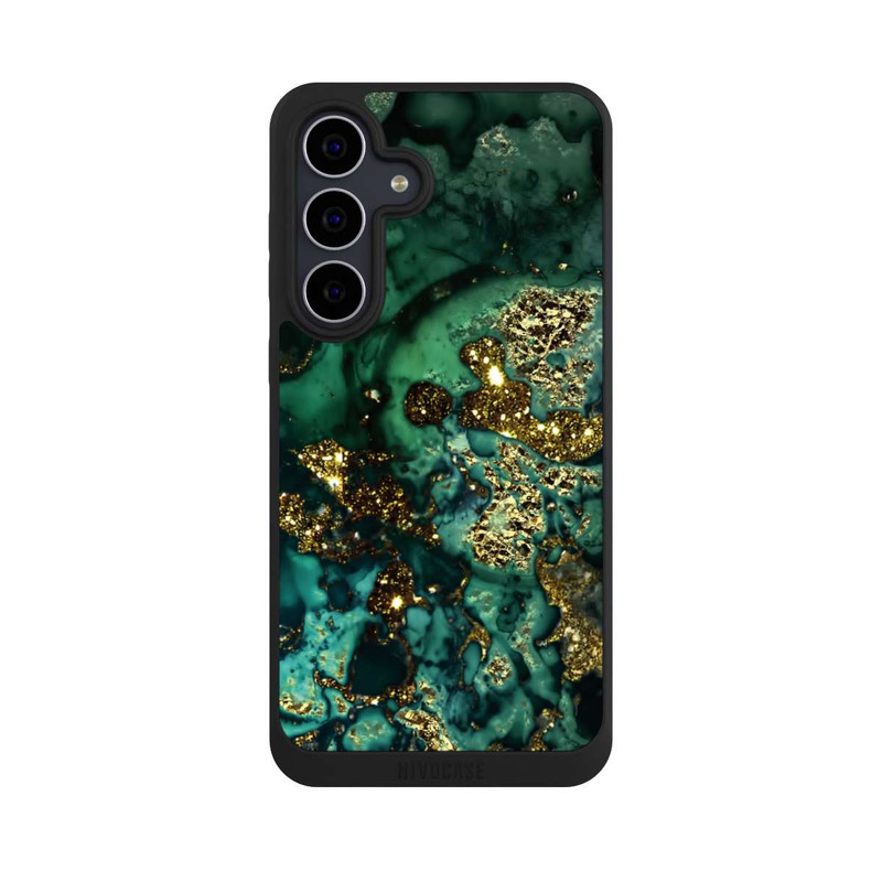 Galaxy S25 FE NIVOpure Cyan Glitter Marble Look