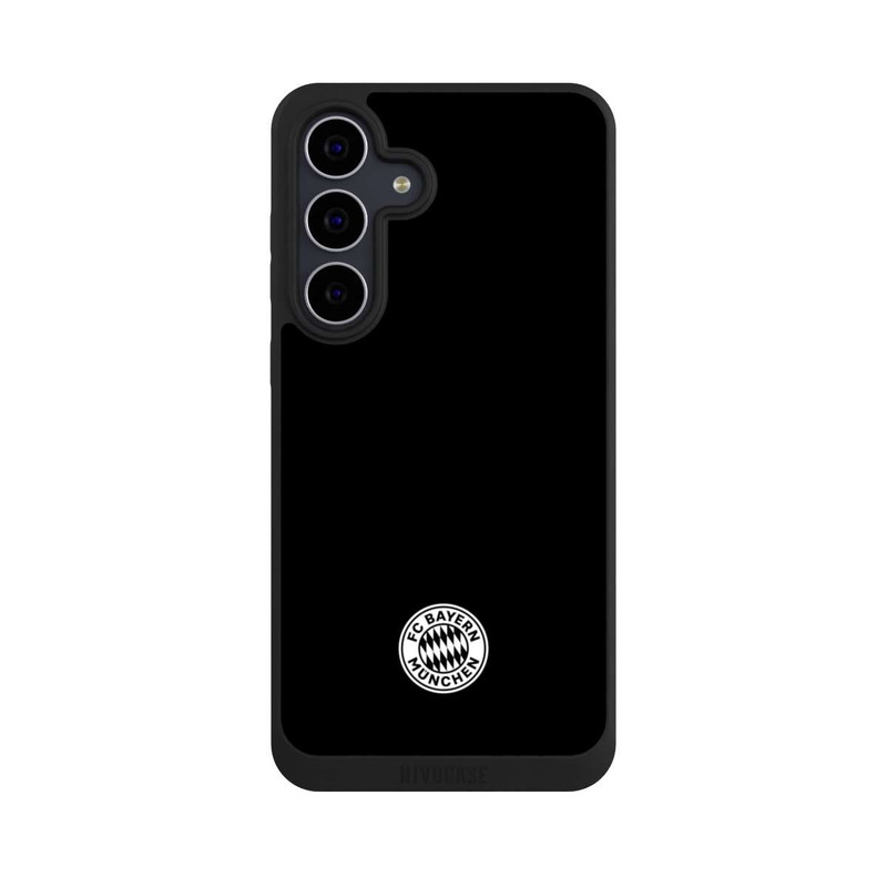 Galaxy S25 FE NIVOpure Logo FCB Classique Petit - Blanc sur Fond Noir