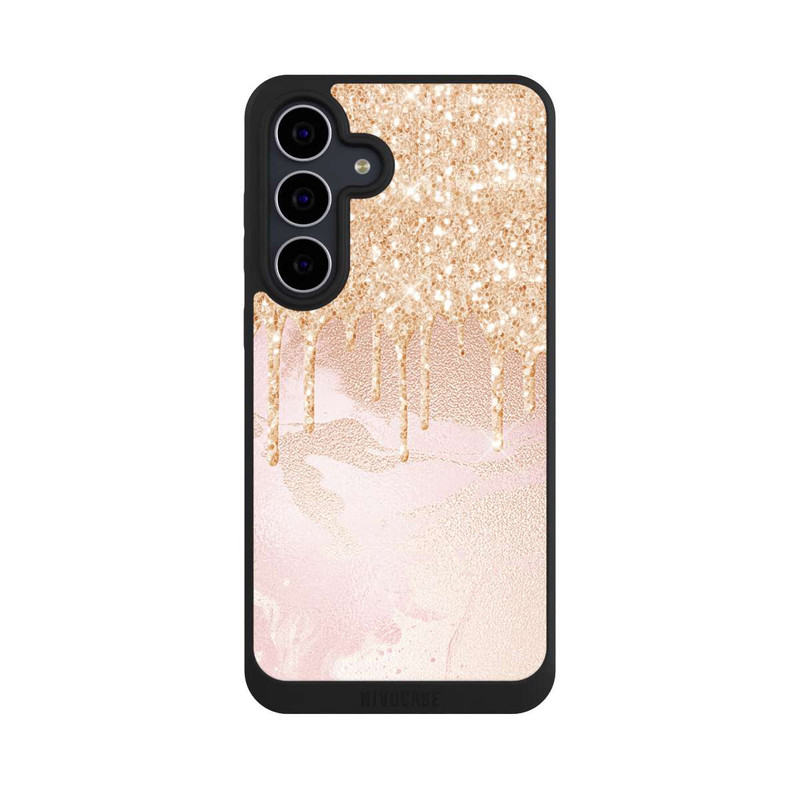 Galaxy S25 FE NIVOpure  Roségoldener Glitzer Tropfen Look
