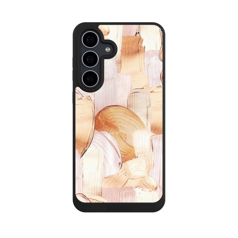 Galaxy S25 FE NIVOpure White/Gold Brush Pattern