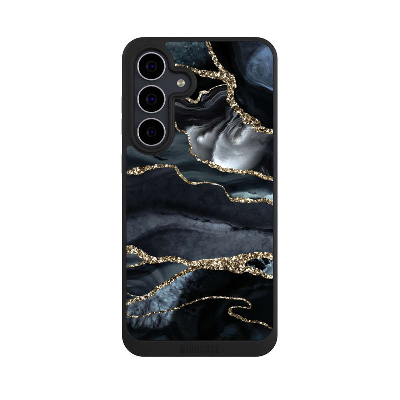 Galaxy S25 FE NIVOpure Dunkler Marmor Gold Glitzerlook