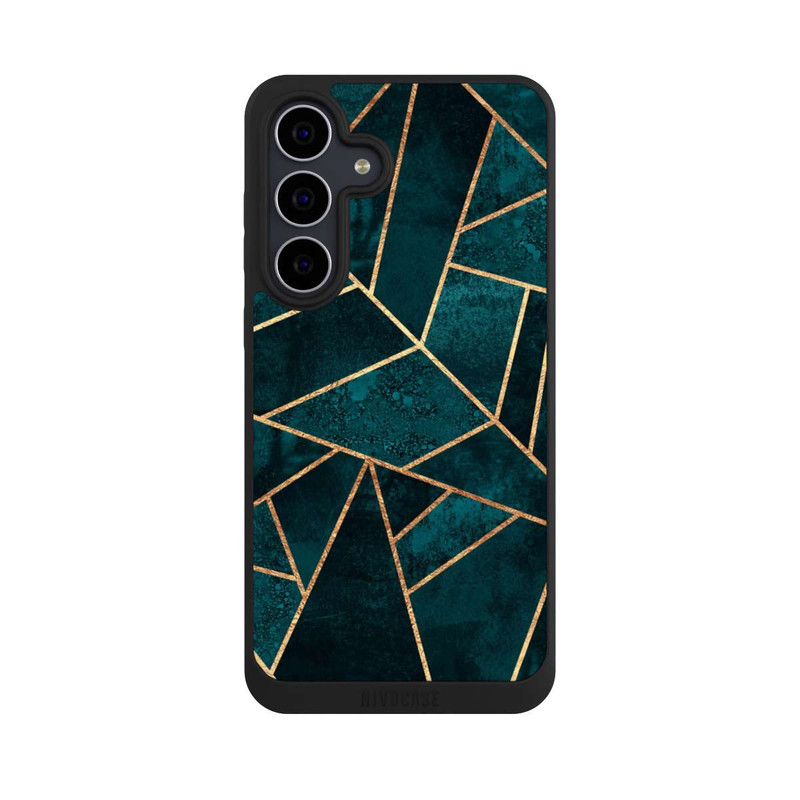 Galaxy S25 FE NIVOpure Tief Blaugrün Stein Gold Druck