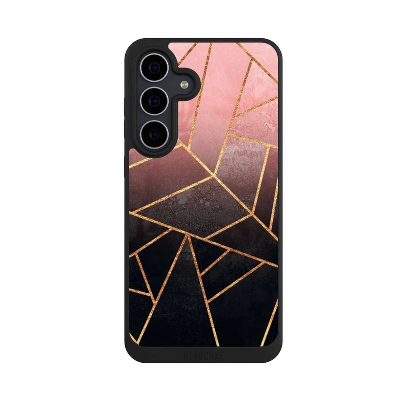 Galaxy S25 FE NIVOpure Pinker und Schwarzer Stein Gold Druck