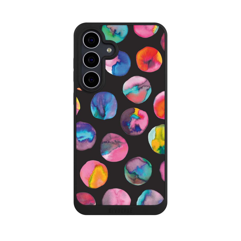 Galaxy S25 FE NIVOpure Colorful Ink Marbles Dots Black