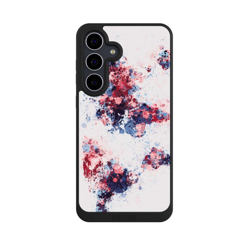 Galaxy S25 FE NIVOpure Weltkarte Farbenspritzer Blau Rot