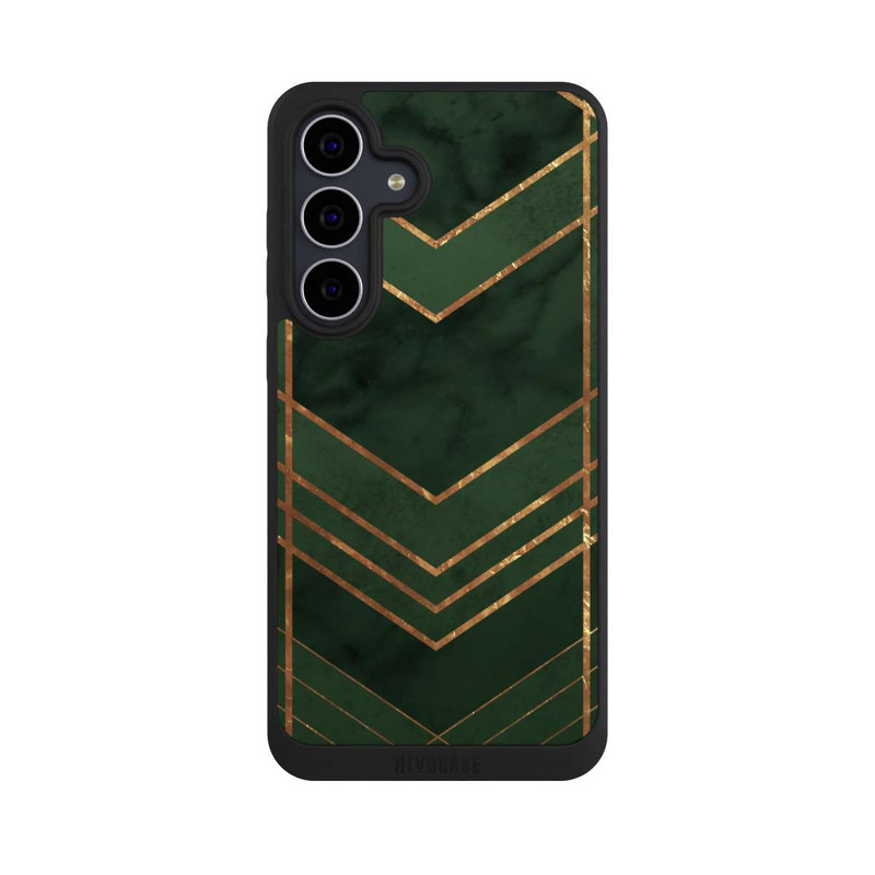 Galaxy S25 FE NIVOpure Motif vert foncé rayures dorées