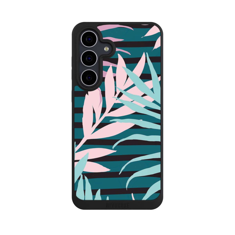Galaxy S25 FE NIVOpure Pastell-Dschungelblätter rosa blaugrün