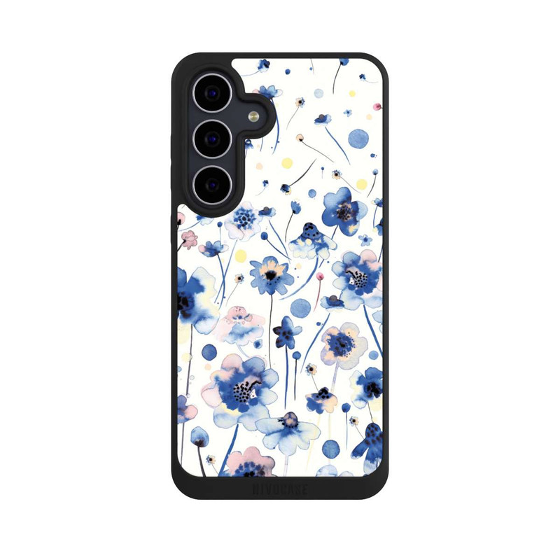 Galaxy S25 FE NIVOpure Aquarelltinte blaue Blumen
