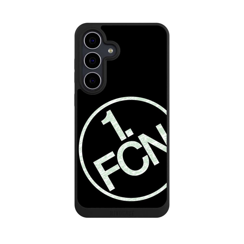 Galaxy S25 FE NIVOpure FCN Logo Weiß Texture auf Schwarz