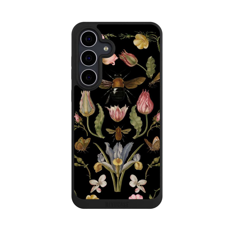 Galaxy S25 FE NIVOpure Fleurs Sauvages et Abeilles Fond Noir