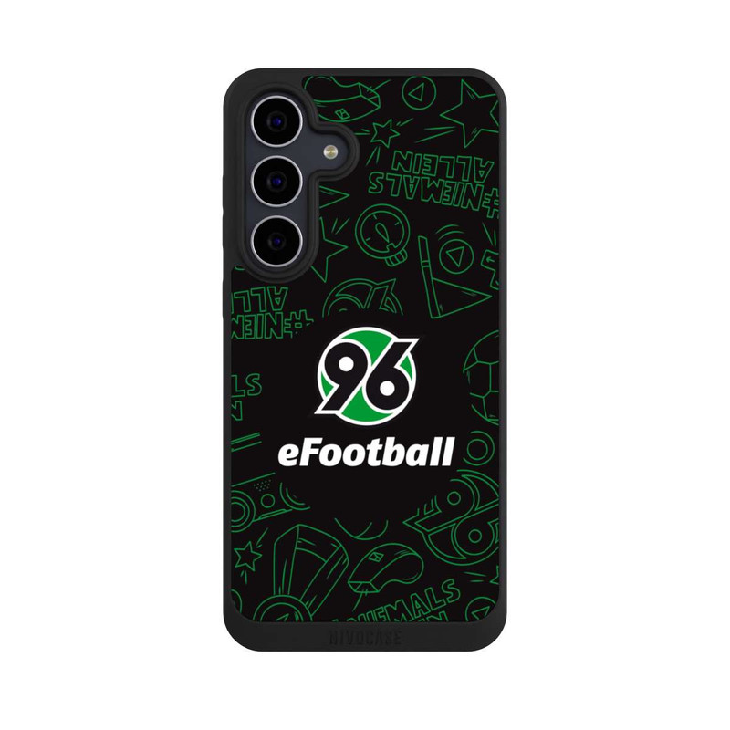 Galaxy S25 FE NIVOpure Hannover 96 Football Pattern Design Black