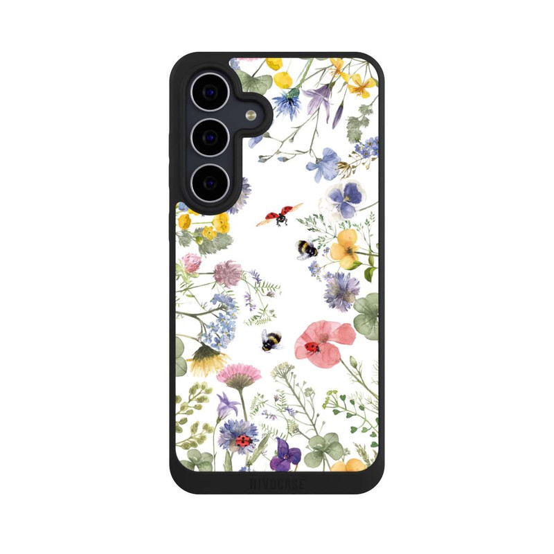 Galaxy S25 FE NIVOpure Bunte Frühlingsblumen und Bienen