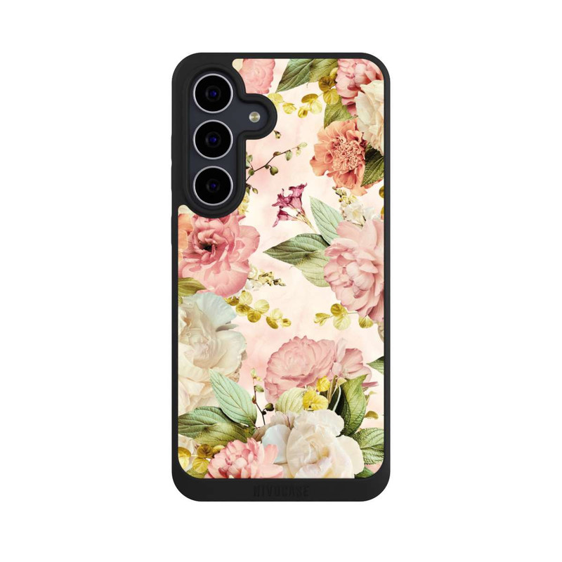 Galaxy S25 FE NIVOpure Blumenrahmen Pfingstrosen Beige