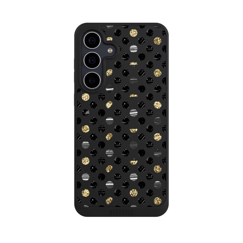 Galaxy S25 FE NIVOpure Gold Schwarz Polka Dots