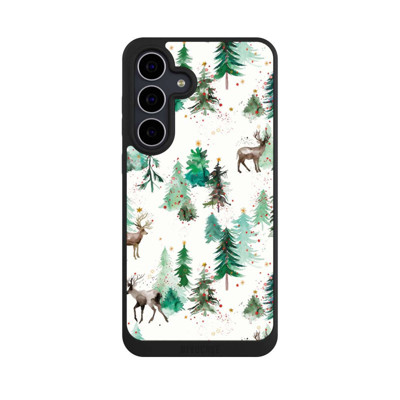 Galaxy S25 FE NIVOpure Cerfs et arbres de Noël d'hiver