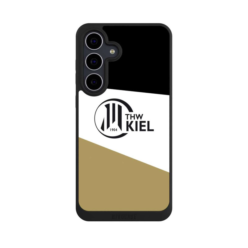 Galaxy S25 FE NIVOpure THW Kiel Streifen Schwarz Weiss Gold