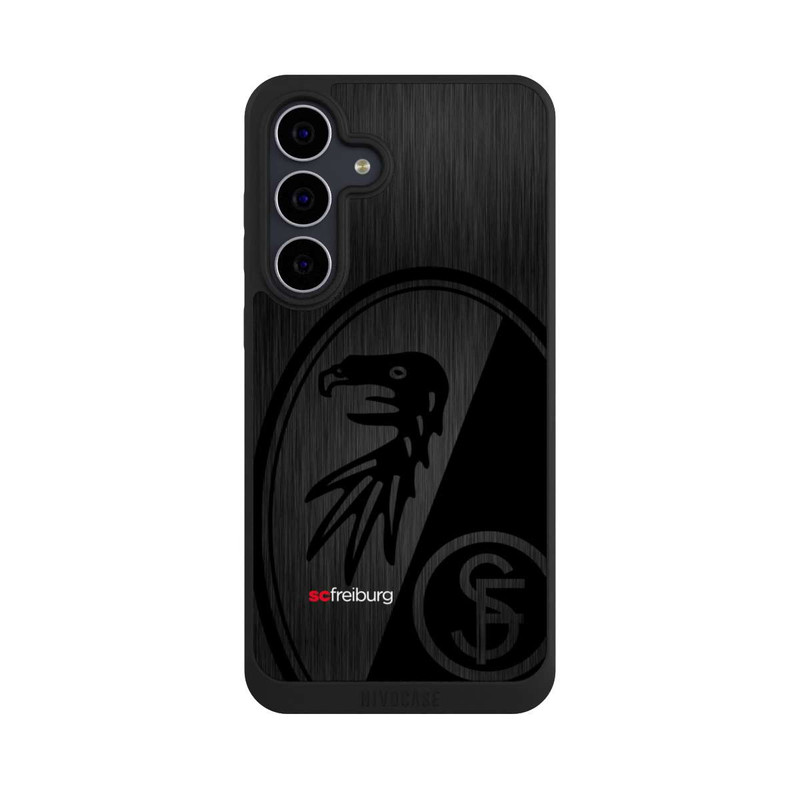 Galaxy S25 FE NIVOpure  Kratzen Metall Hintergrund mit dem Schriftzug  Vertikal SC Freiburg