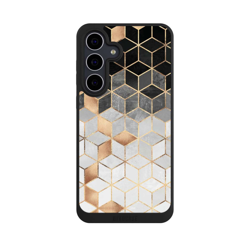 Galaxy S25 FE NIVOpure Würfel dunkel und gold