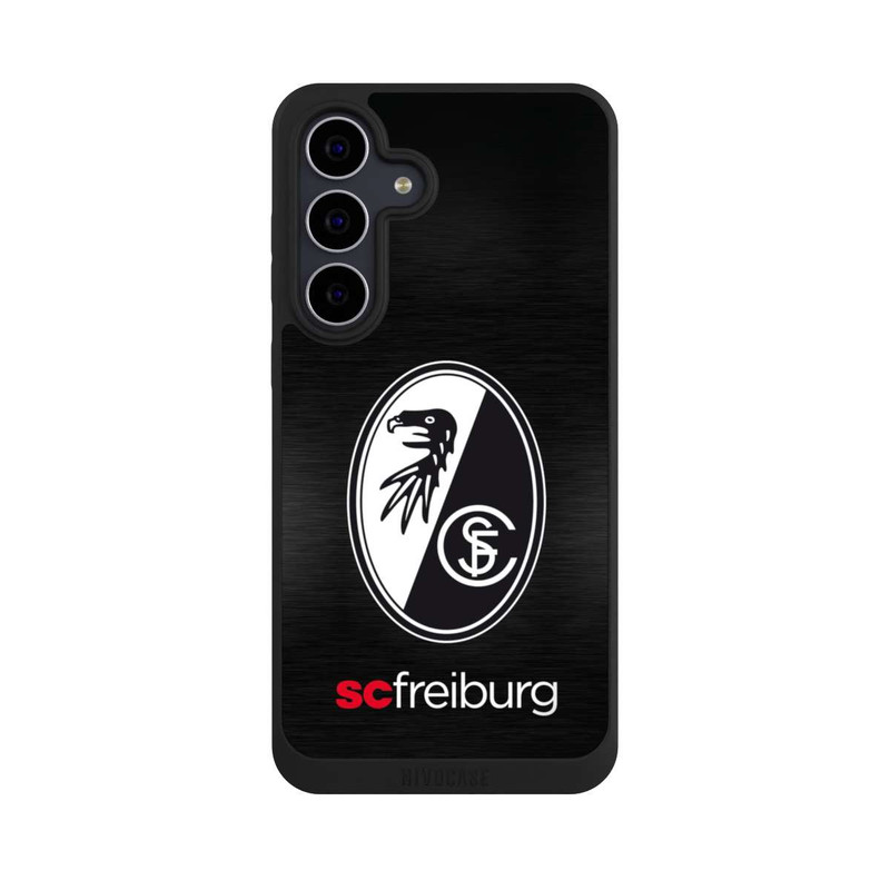 Galaxy S25 FE NIVOpure  Kratzen Metall Hintergrund mit dem Schriftzug  Horizontal SC Freiburg