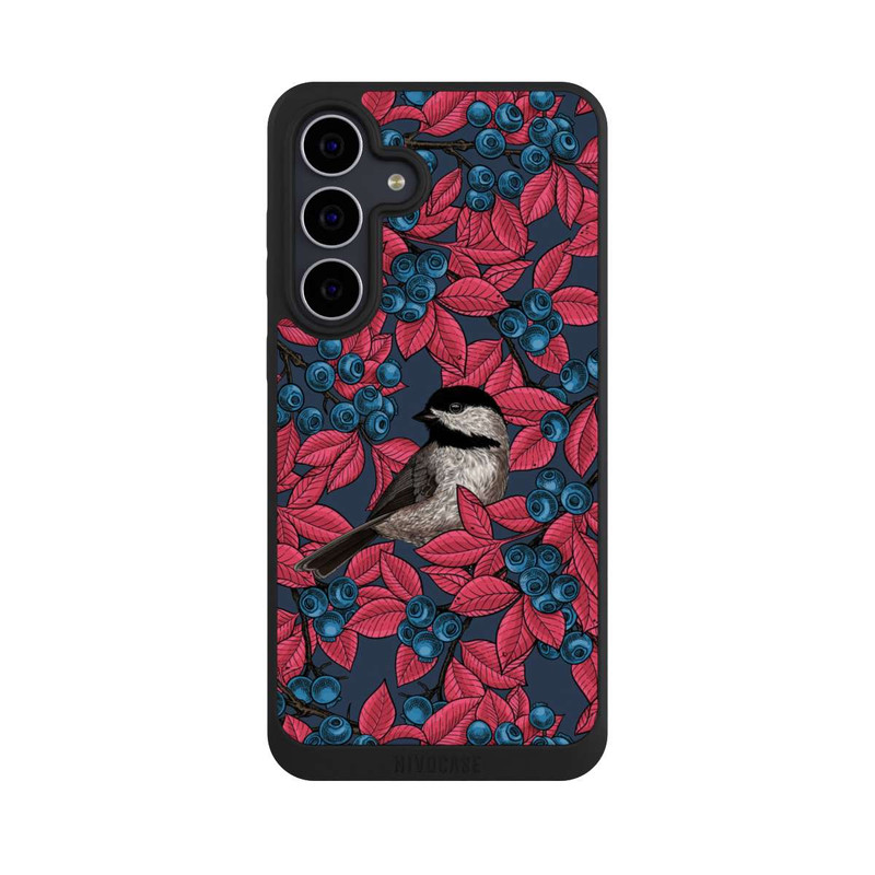 Galaxy S25 FE NIVOpure Oiseaux & Myrtilles Bleu Marine