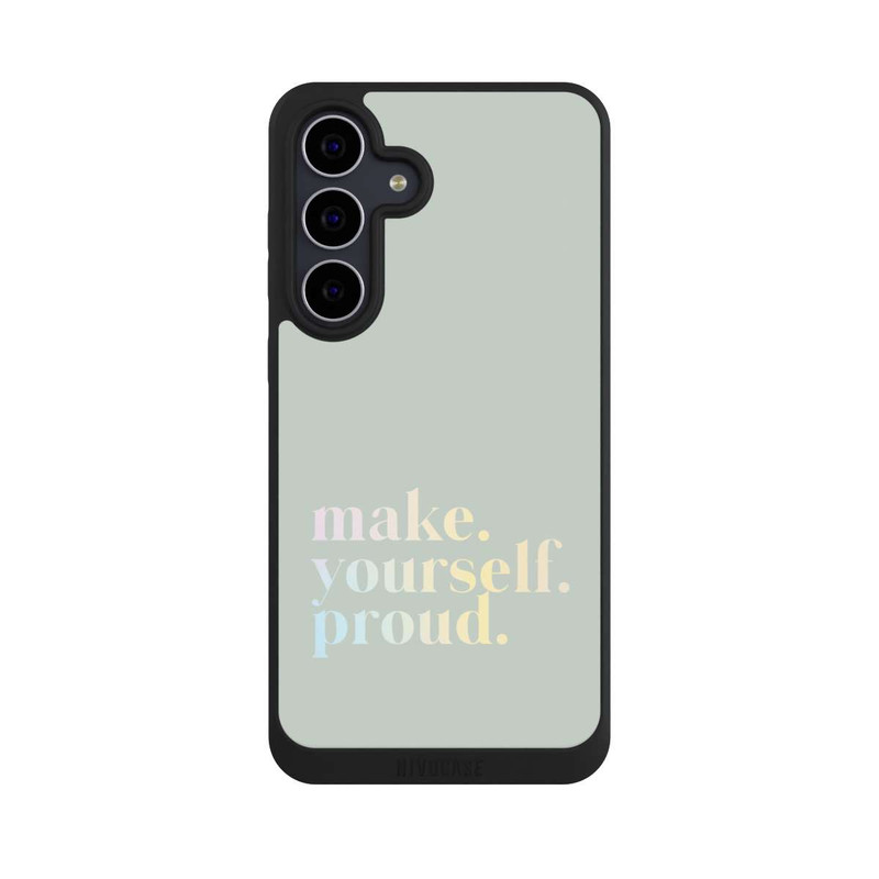 Galaxy S25 FE NIVOpure Make Yourself Proud Zitat-Minze und Farbverlauf