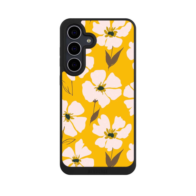 Galaxy S25 FE NIVOpure Blumenwiese auf Gelb Ocker