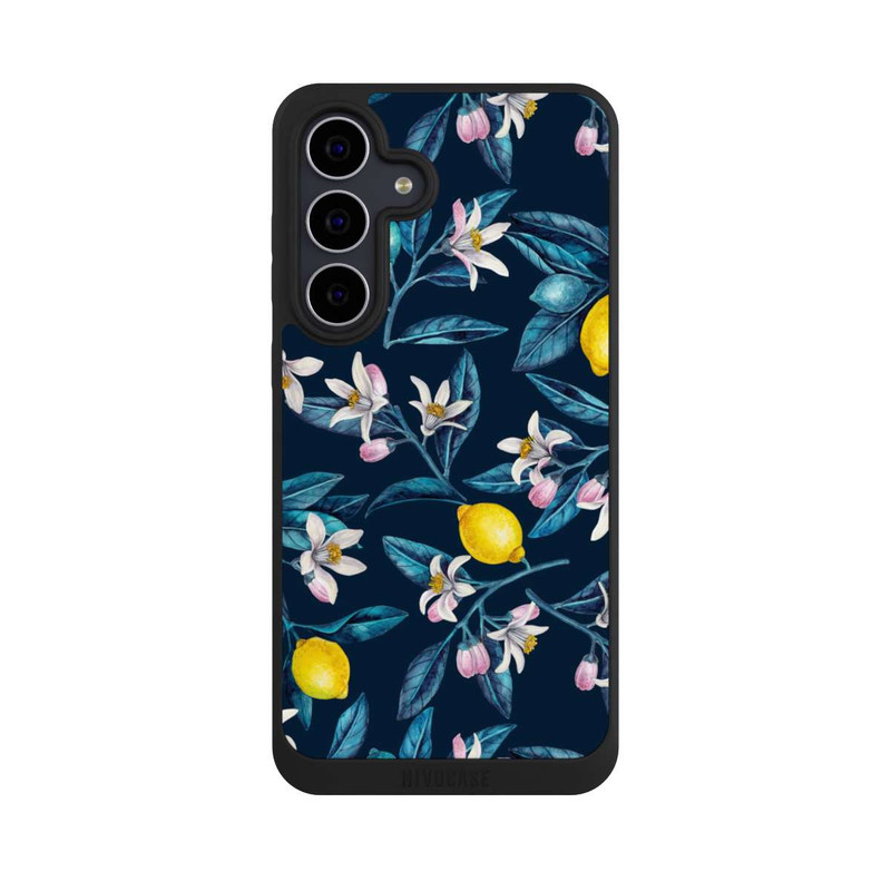 Galaxy S25 FE NIVOpure Citrons et fleurs Foncé