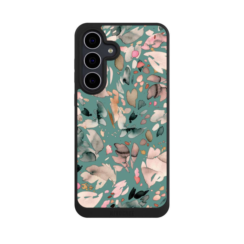 Galaxy S25 FE NIVOpure Abstrakte Blumenblätter grün