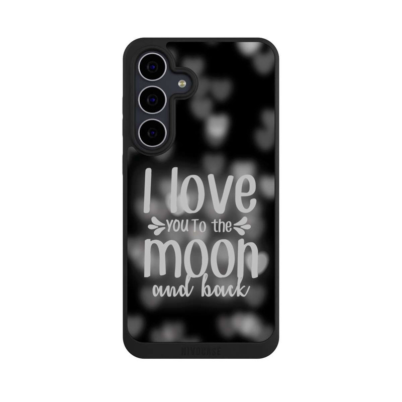 Galaxy S25 FE NIVOpure I Love You to The Moon And Back Black Hearts