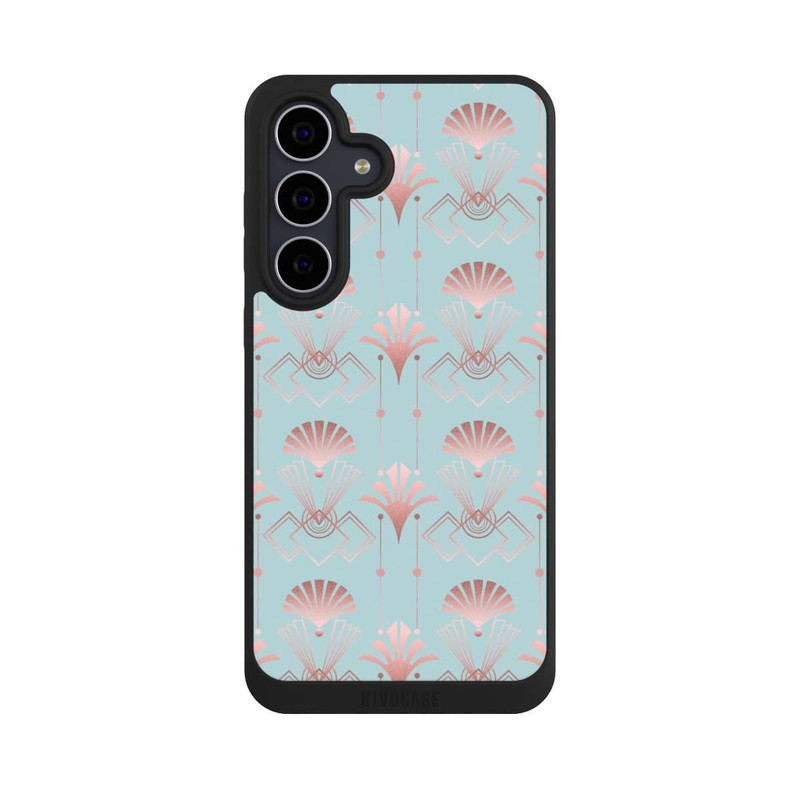 Galaxy S25 FE NIVOpure Art Deco Rose Gold Elegance Blue