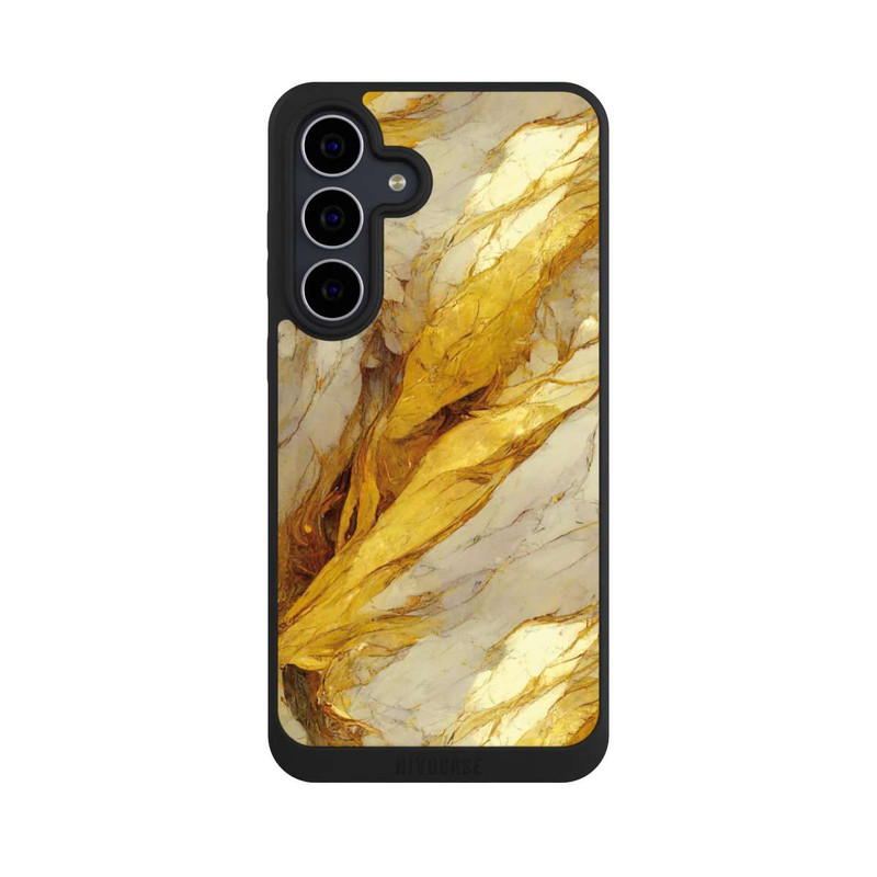 Galaxy S25 FE NIVOpure Weiße Marmor-Golddruckschichten