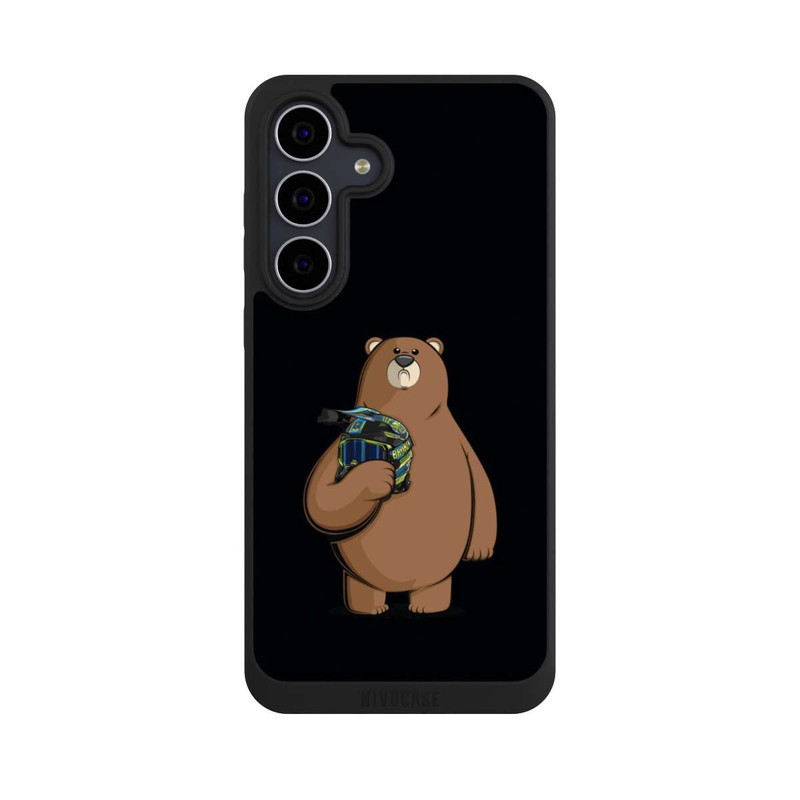 Galaxy S25 FE NIVOpure Der Bär mit dem Helm Schwarz
