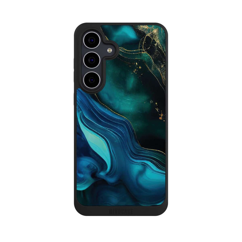 Galaxy S25 FE NIVOpure Encre bleue et dorée avec IA