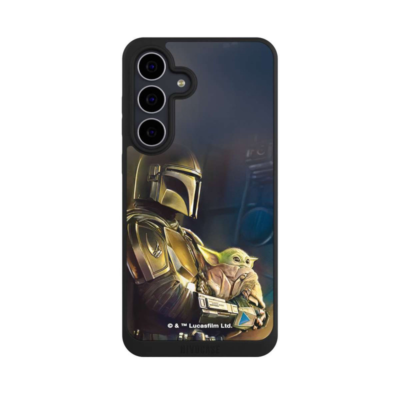 Galaxy S25 FE NIVOpure Mandaloriens et Grogu à l'intérieur du vaisseau