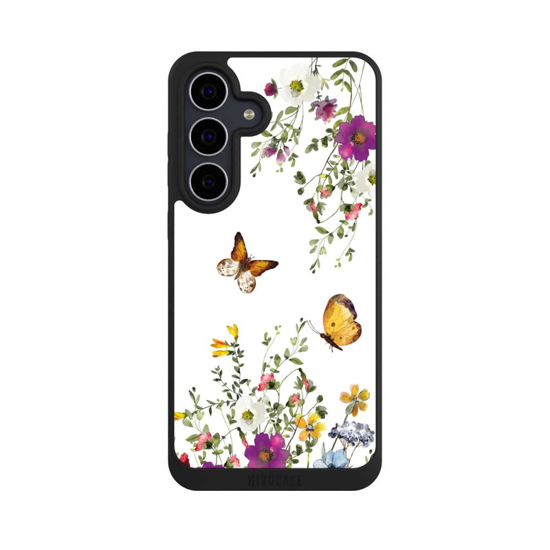 Galaxy S25 FE NIVOpure Schmetterlinge und bunte Blumen