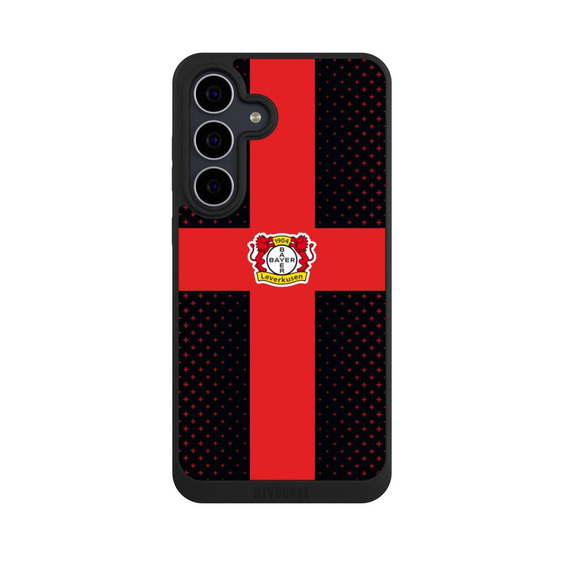 Galaxy S25 FE NIVOpure Bayer 04 Leverkusen Rotes Kreuz auf Schwarz