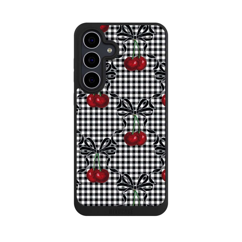 Galaxy S25 FE NIVOpure Kirschen Muster Schwarz