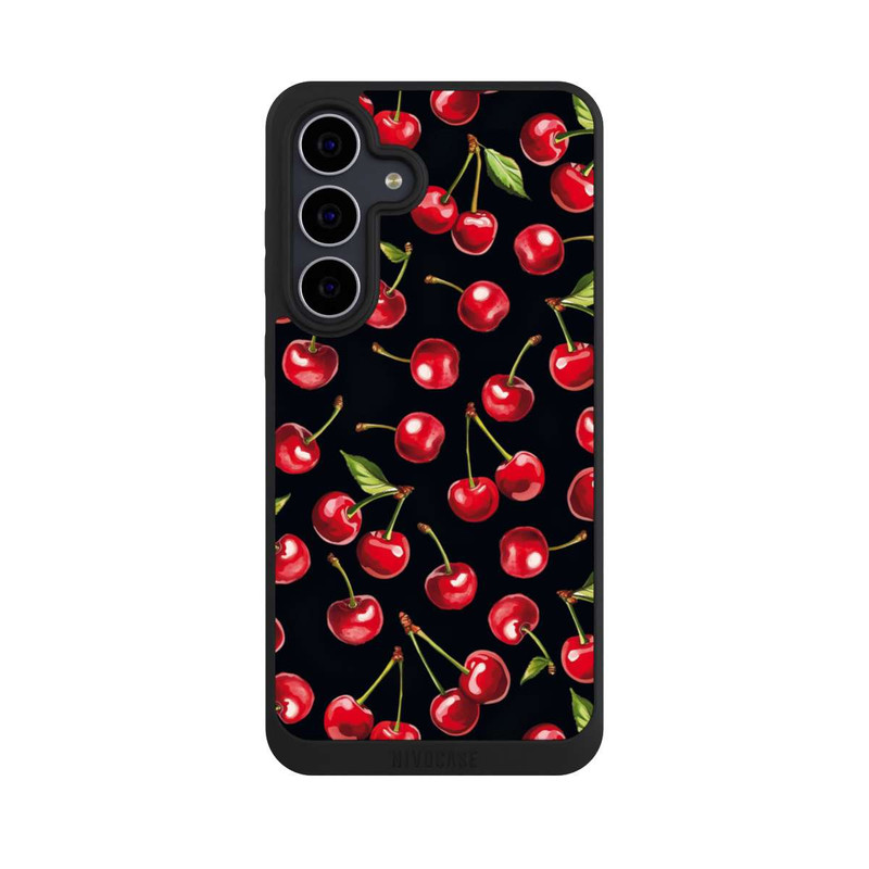 Galaxy S25 FE NIVOpure Cherry Pattern Black with AI
