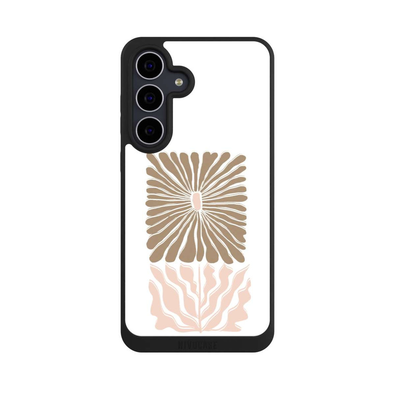 Galaxy S25 FE NIVOpure Fleur Boho Caramel sur Blanc