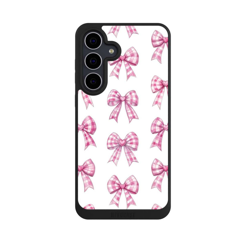Galaxy S25 FE NIVOpure Pinke Gingham Herzen und Schleifen mit KI