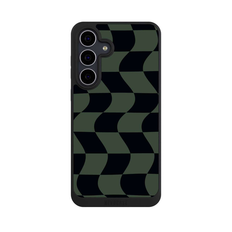 Galaxy S25 FE NIVOpure Checked Pattern Green Black