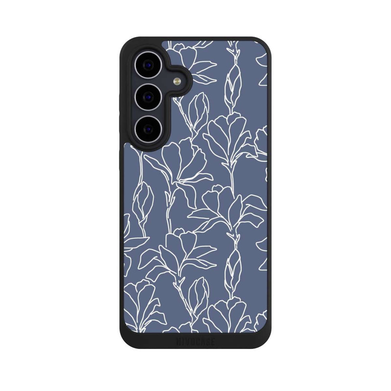 Galaxy S25 FE NIVOpure Flower Silhouettes on Blue