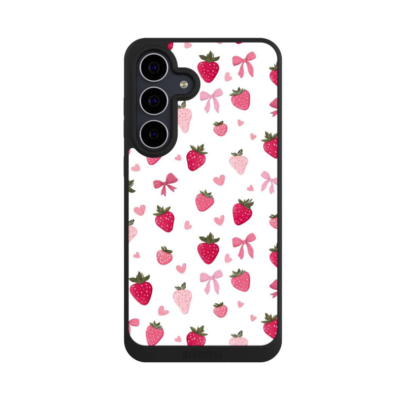 Galaxy S25 FE NIVOpure Strawberry Ribbon Pattern Pink