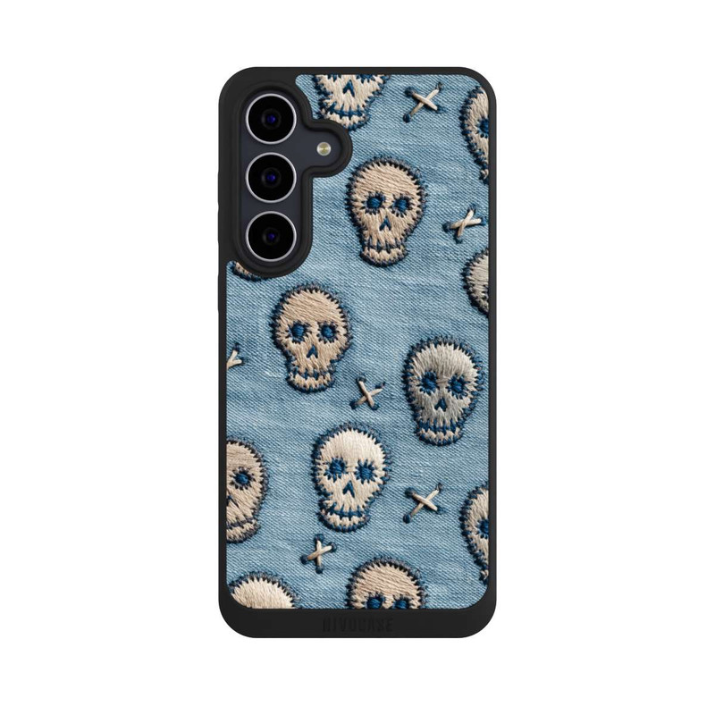 Galaxy S25 FE NIVOpure Skulls on Jeans Pattern
