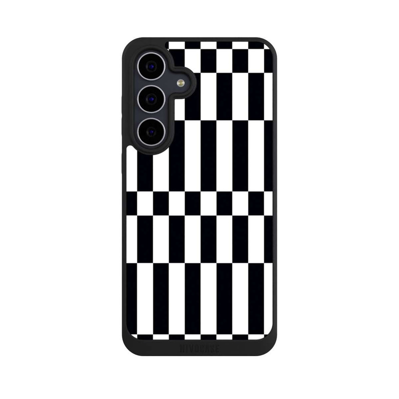 Galaxy S25 FE NIVOpure Checked Abstract Bold Black and White Color Block