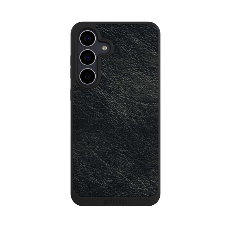 Galaxy S25 FE NIVOpure Fond Aspect Cuir Noir