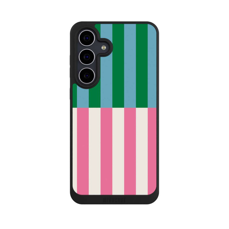 Galaxy S25 FE NIVOpure Streifenmuster Grün Rosa