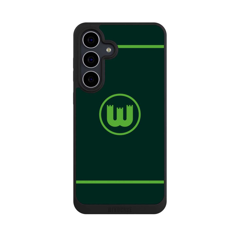 Galaxy S25 FE NIVOpure VfL Wolfsburg Zinnenwappen Linien Grün