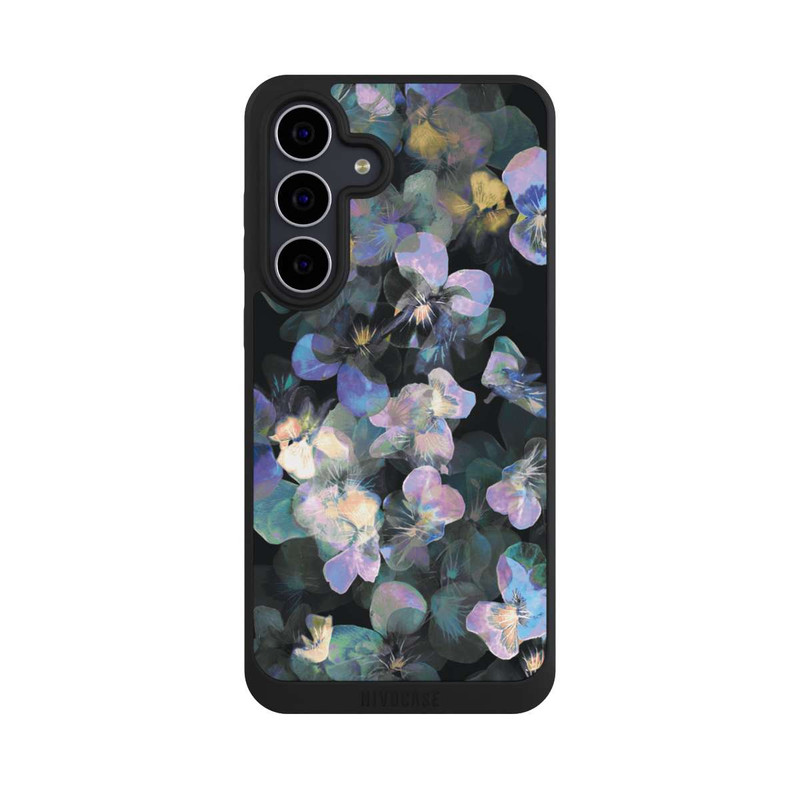 Galaxy S25 FE NIVOpure Nocturnal Garden Flowers irisierende Vergissmeinnichts